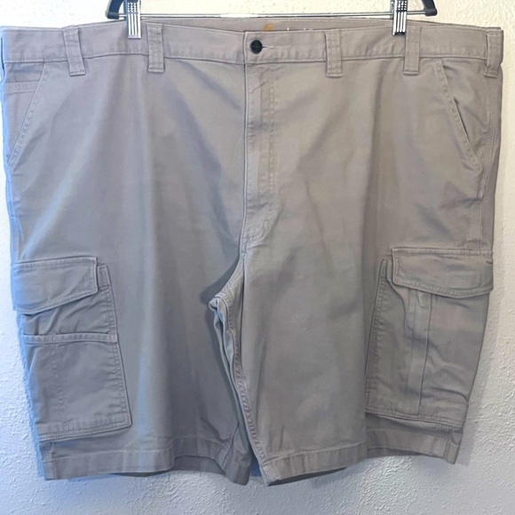 Carhartt Cargo Shorts Mens 52 Khaki Relaxed Fit Flat Front Utility Work Wear - Picture 1 of 6